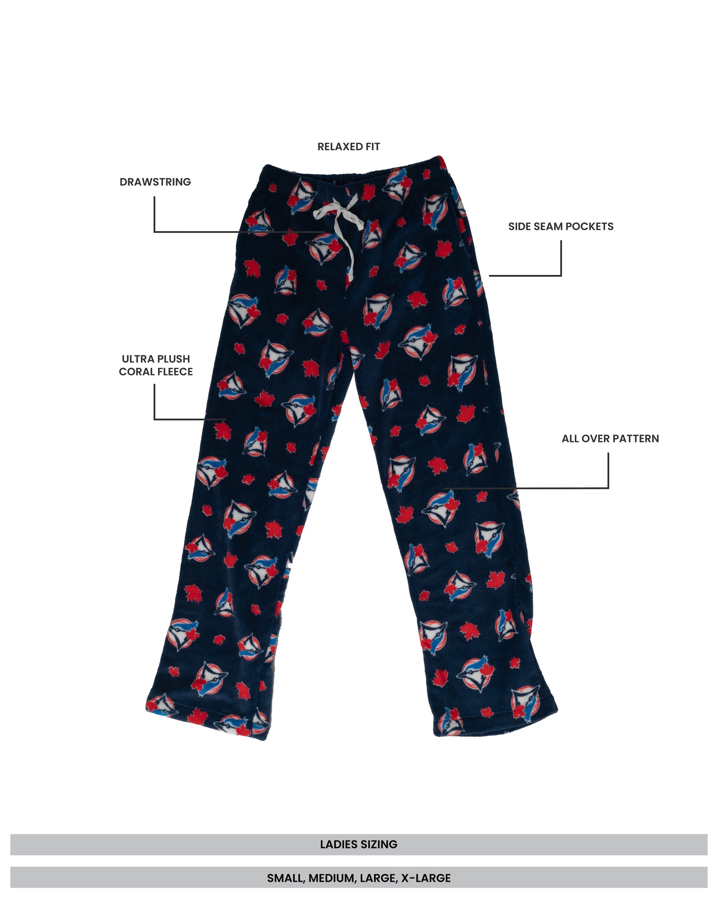 Women's MLB Toronto Blue Jays Ladies Soft Coral Fleece Pajama Pants