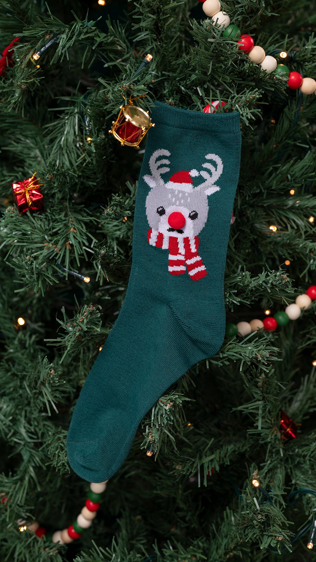 Holiday Ladies Crew Socks With 3D Embellishment