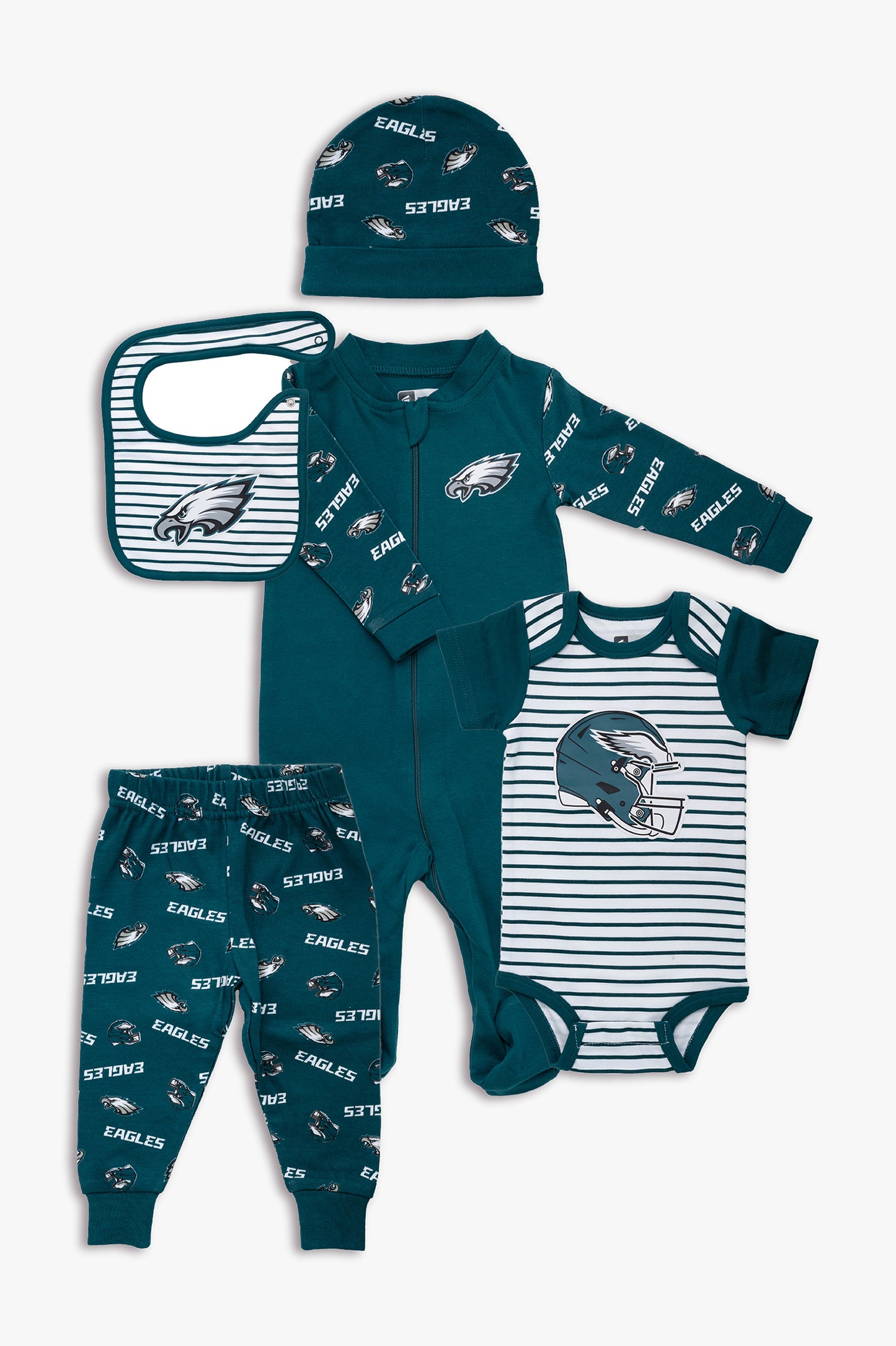NFL Philadelphia Eagles 5-Piece Organic Cotton Baby Layette Gift Set