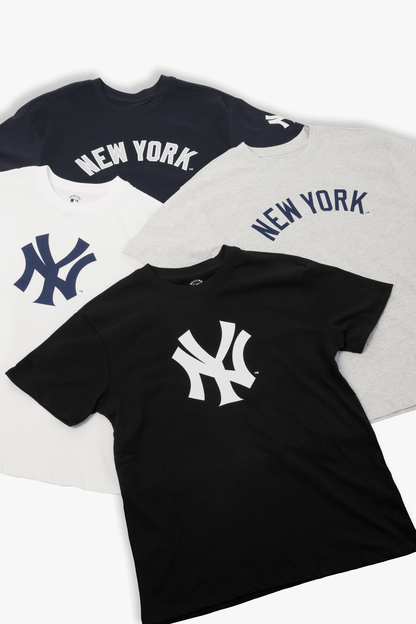 MLB New York Yankees Adult Cloud White T-Shirt, 100% Cotton Tee, Men Women XS-2XL