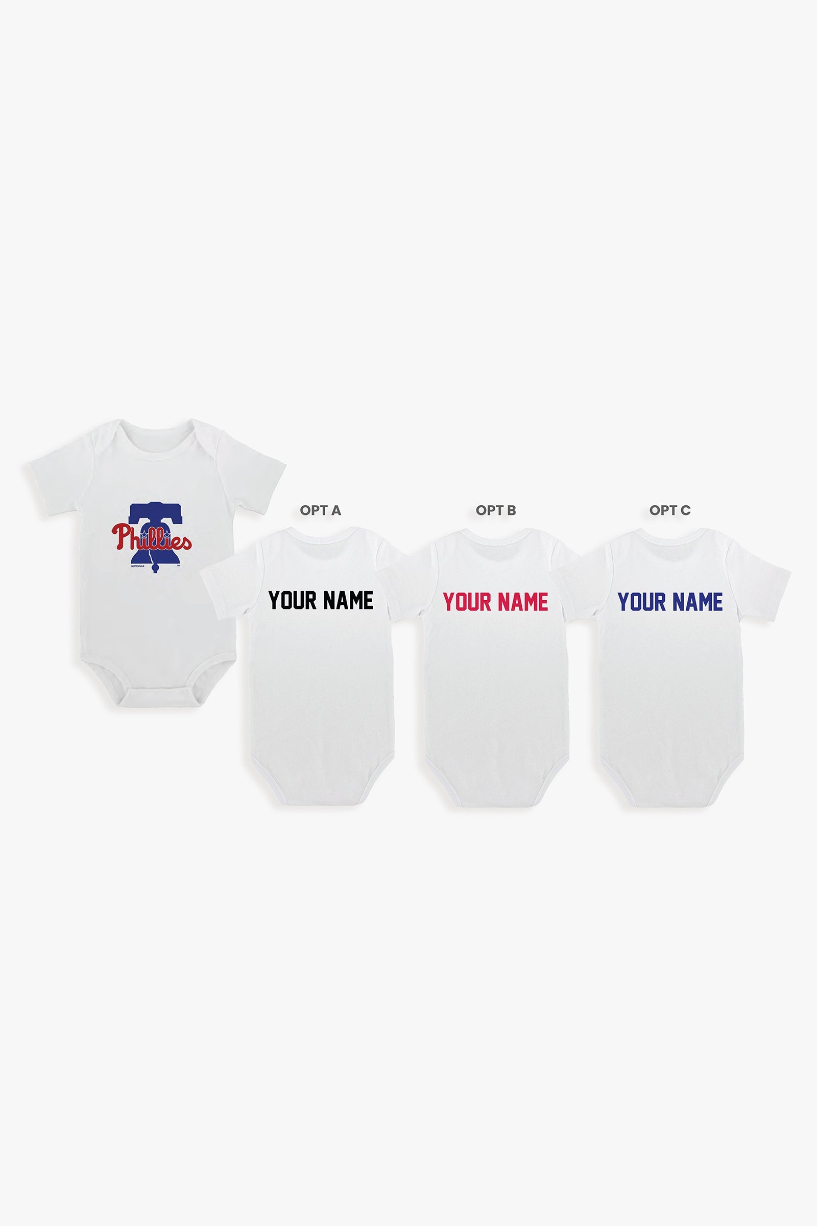 Gertex Customizable MLB Baby Bodysuit in White (9-12 Months)