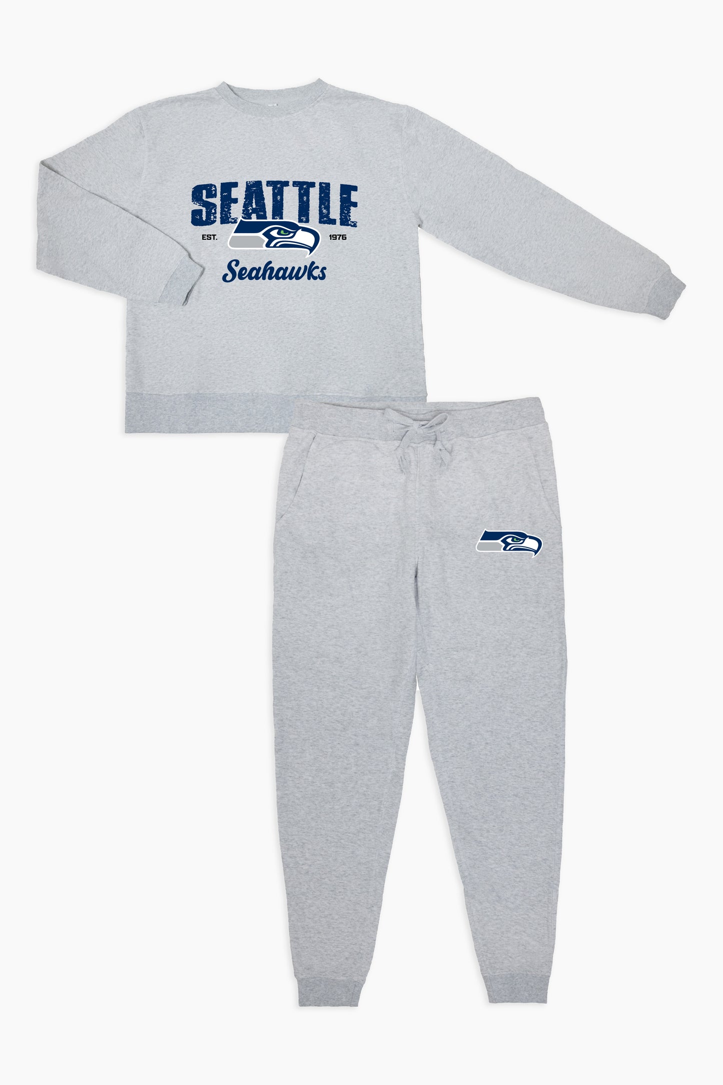 NFL Seattle Seahawks Grey French Terry PJ Lounge Set