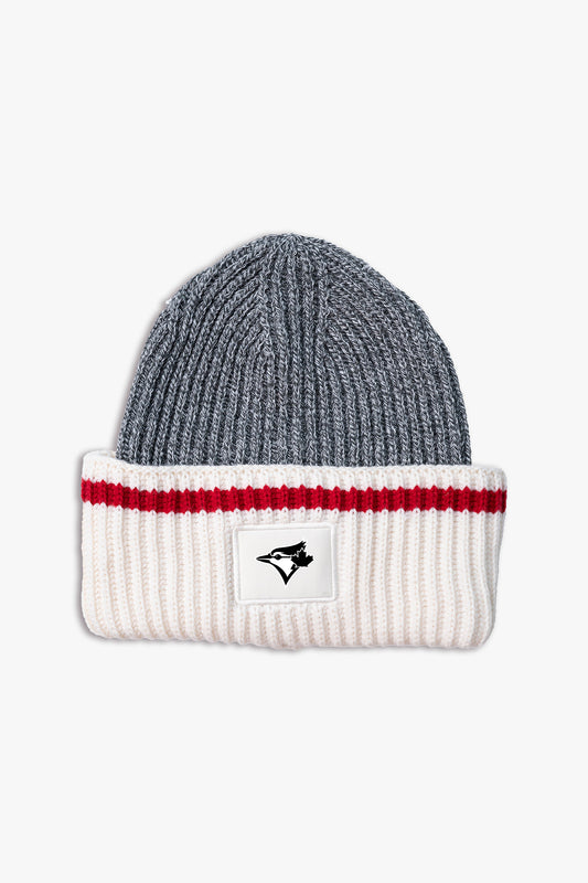 MLB Toronto Blue Jays Adult Oversized Lodge Triple Cuff Toque Beanie with Printed Logo