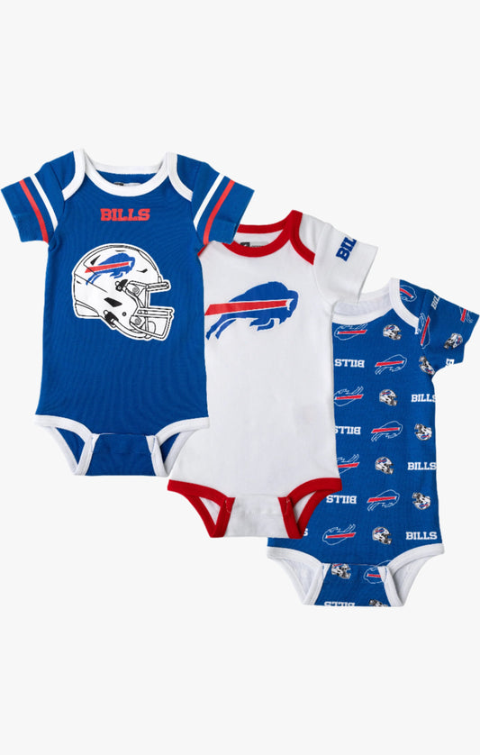 NFL Buffalo Bills Organic Cotton 3-Pack Bodysuit Bundle