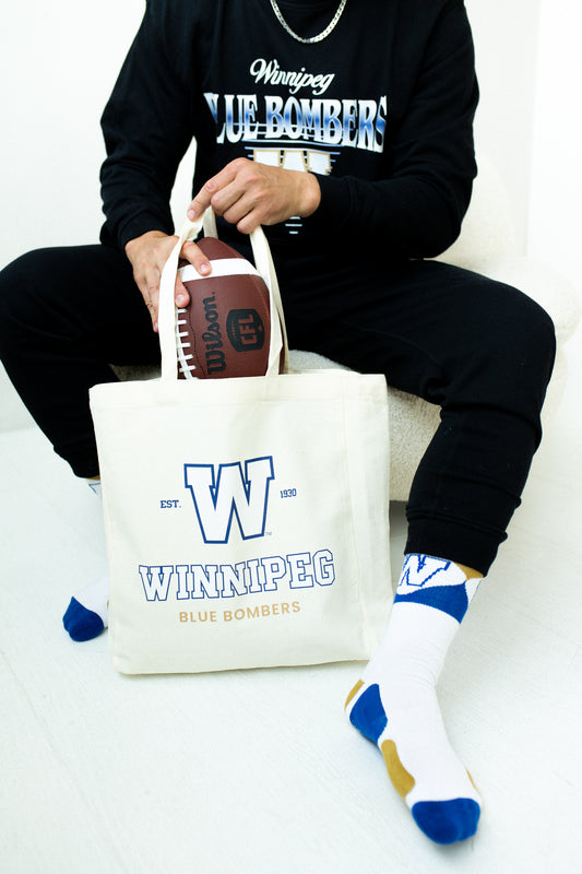 CFL Winnipeg Blue Bombers Canvas Tote Book Bag
