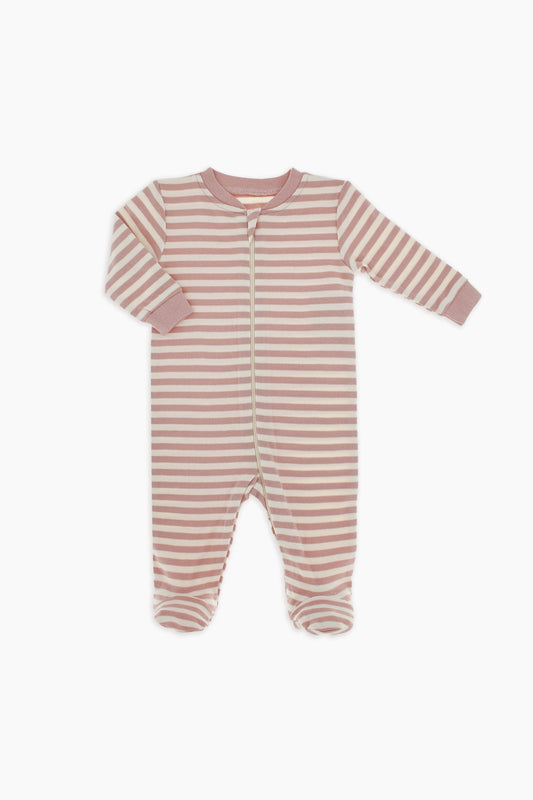 Snugabye Organic Cotton Baby Front Zip Sleeper - Misty Rose