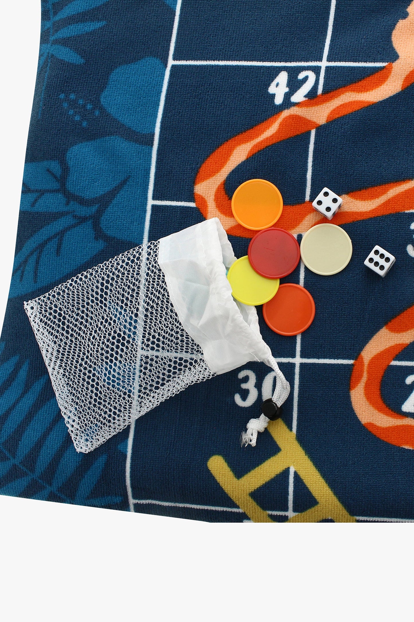 Kids Summer Beach Towel with Game Pieces Set