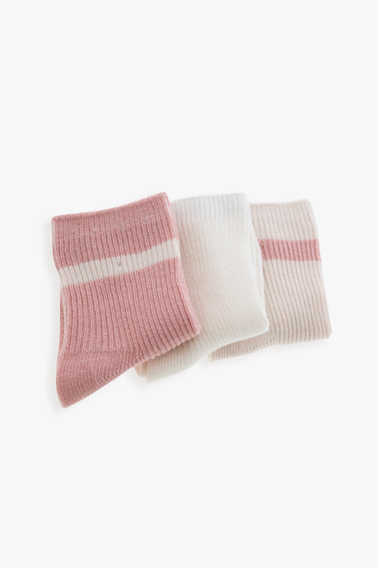 Organic 3-Pack Baby Crew Socks - Misty Rose