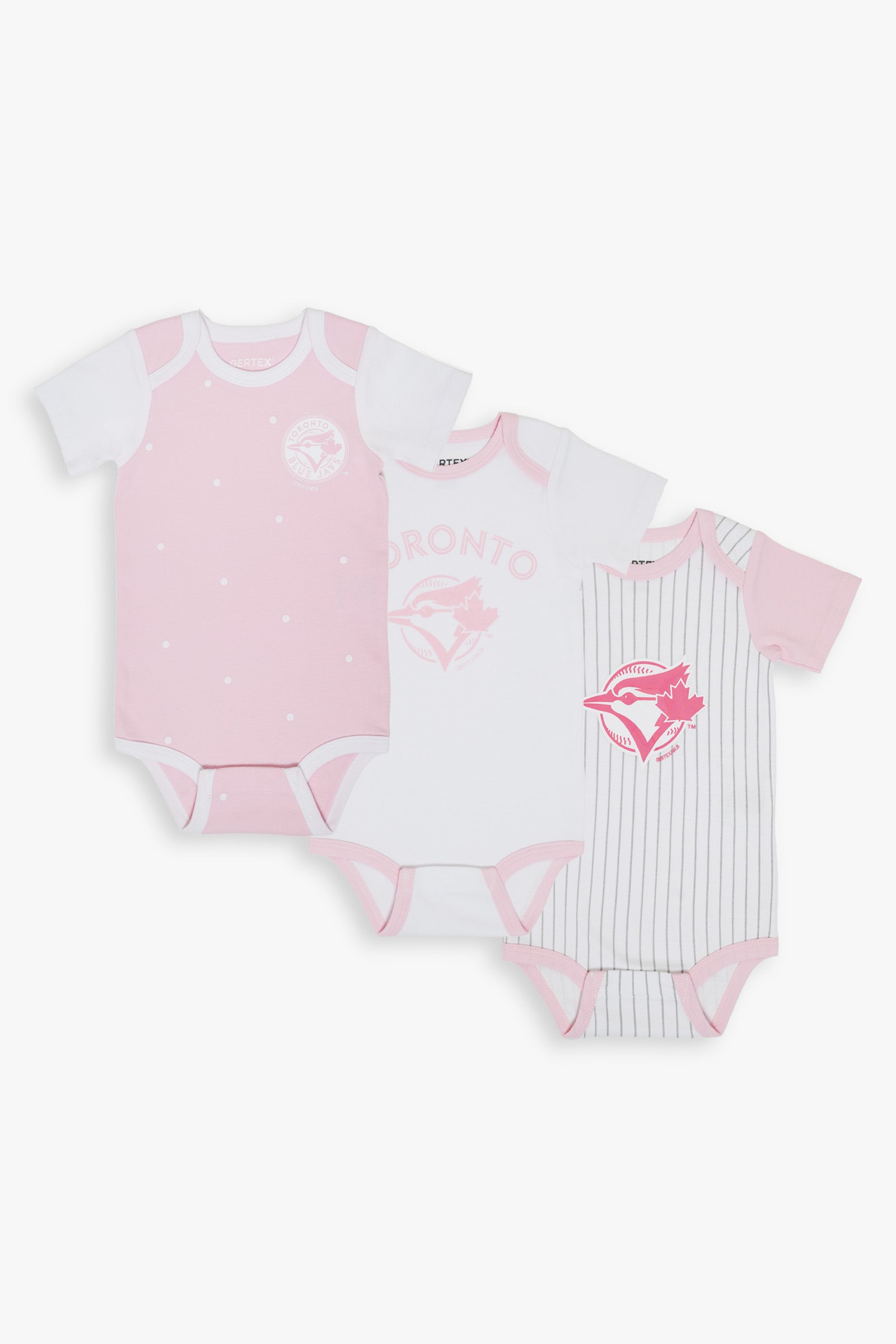 Pink Toronto Blue Jays Baby Bodysuits