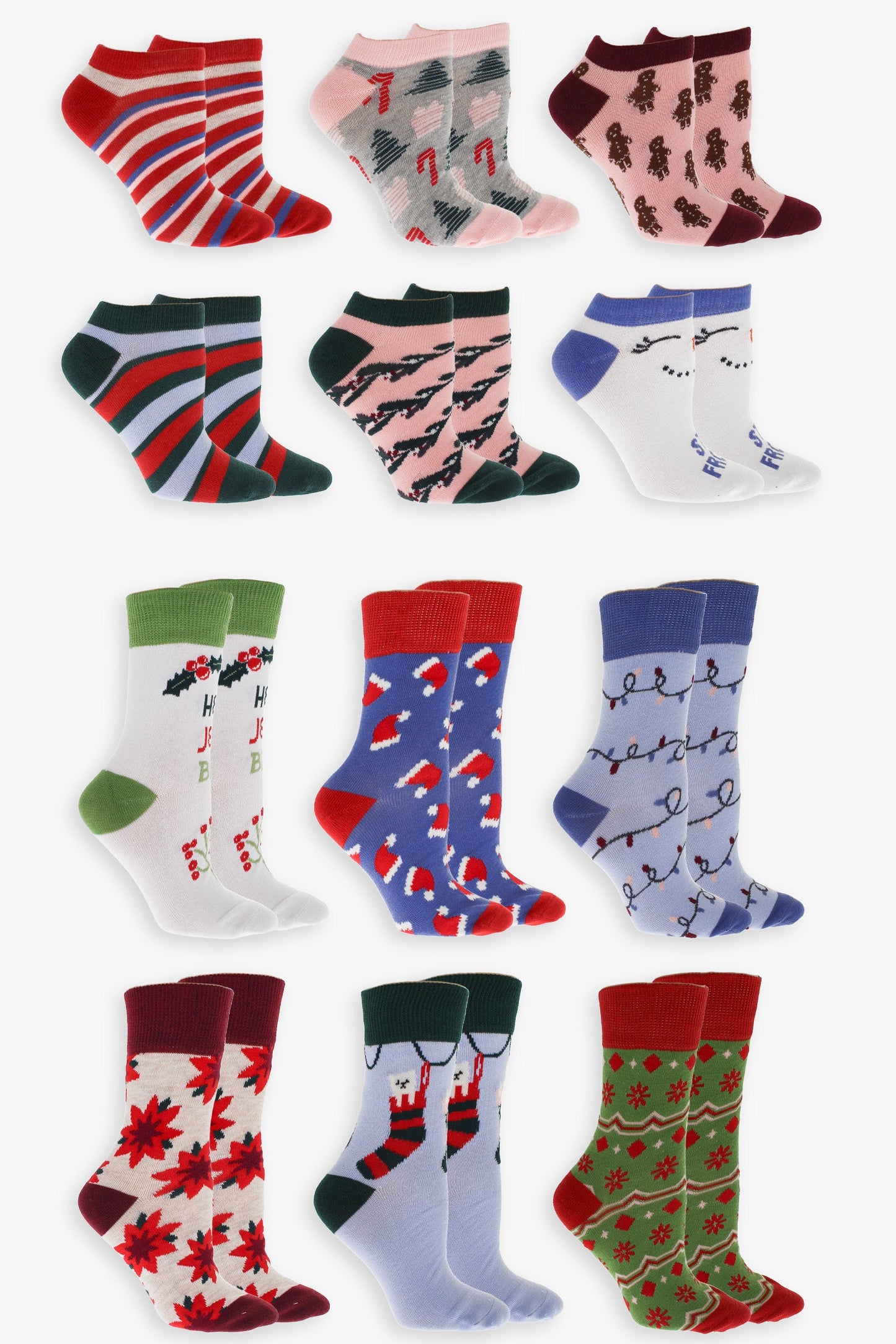 Ladies "12 Days of Socks" Holiday Gift Advent Calendar
