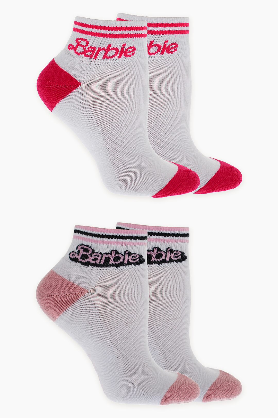 Gertex Barbie Ladies 2-Pack Half Terry Ankle Socks in White