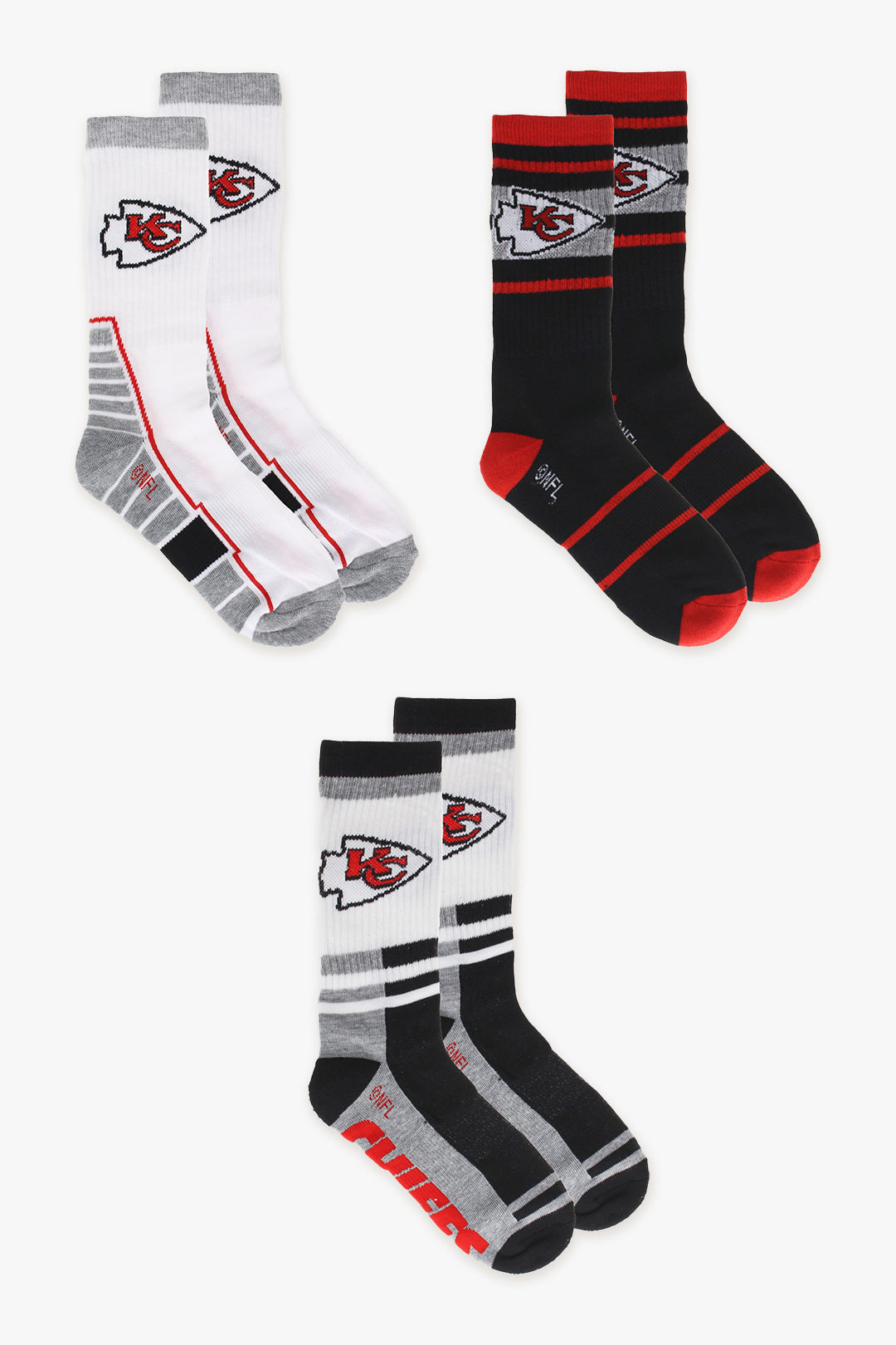 NFL Men's 3-Pack Sport Crew Socks